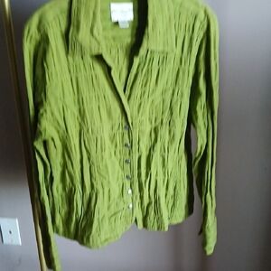 Christopher & Banks Olive Button-Down Shirt